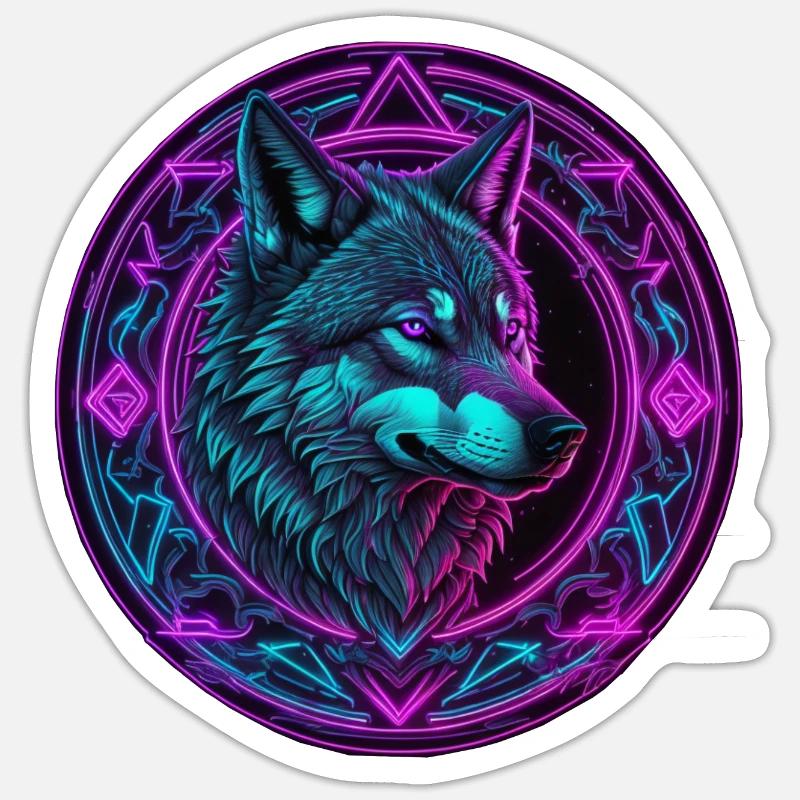 Magic wolf 3D Sticker size S (10 x 10 cm)