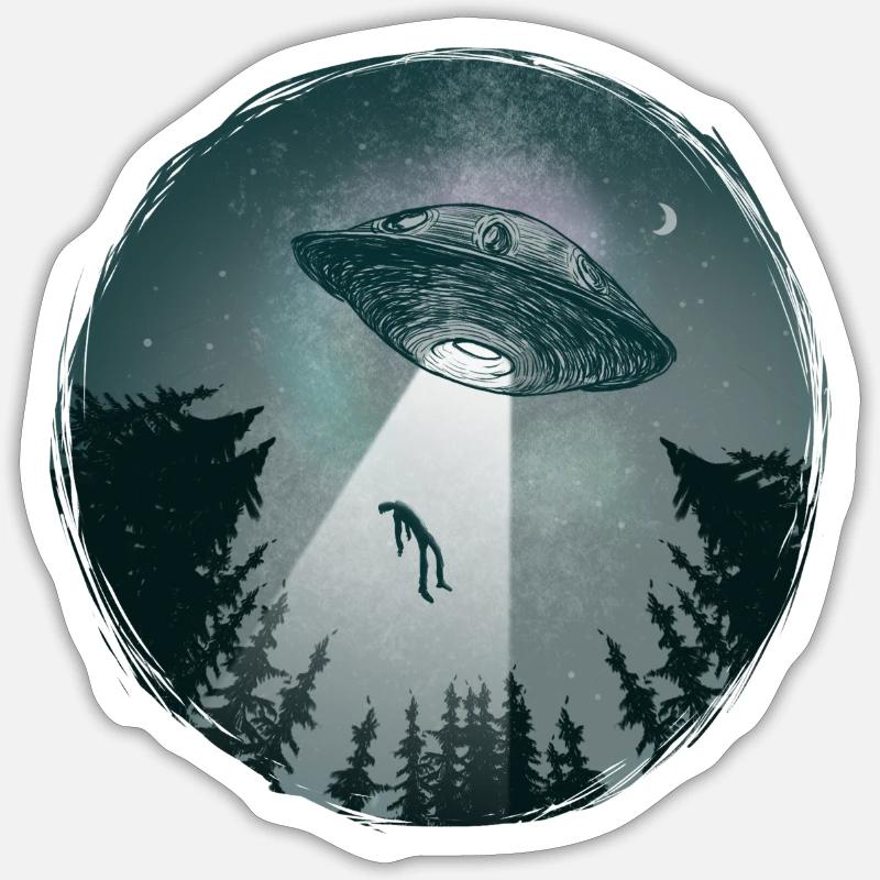 UFO round - Sticker size S (10 x 10 cm) - white matte
