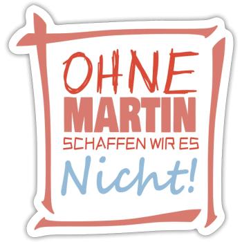 Vorname Martin - Sticker Größe S (10 x 10 cm) - Mattweiß - Vorne