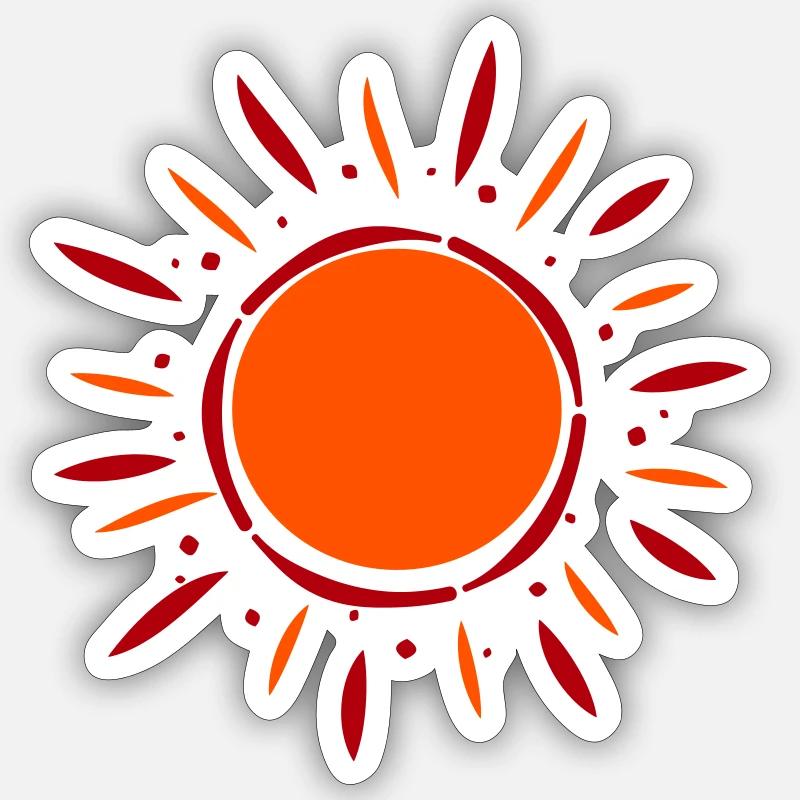 Soleil d’été 1 - Sticker taille S (10 x 10 cm) - blanc mat