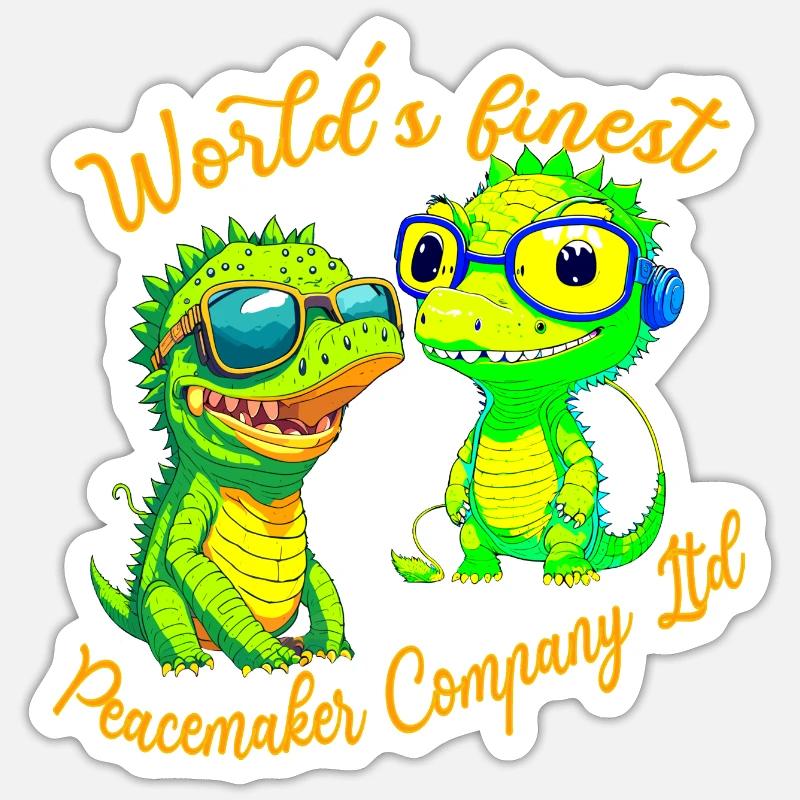 Crocodile babies make peace - Sticker size S (10 x 10 cm) - white matte