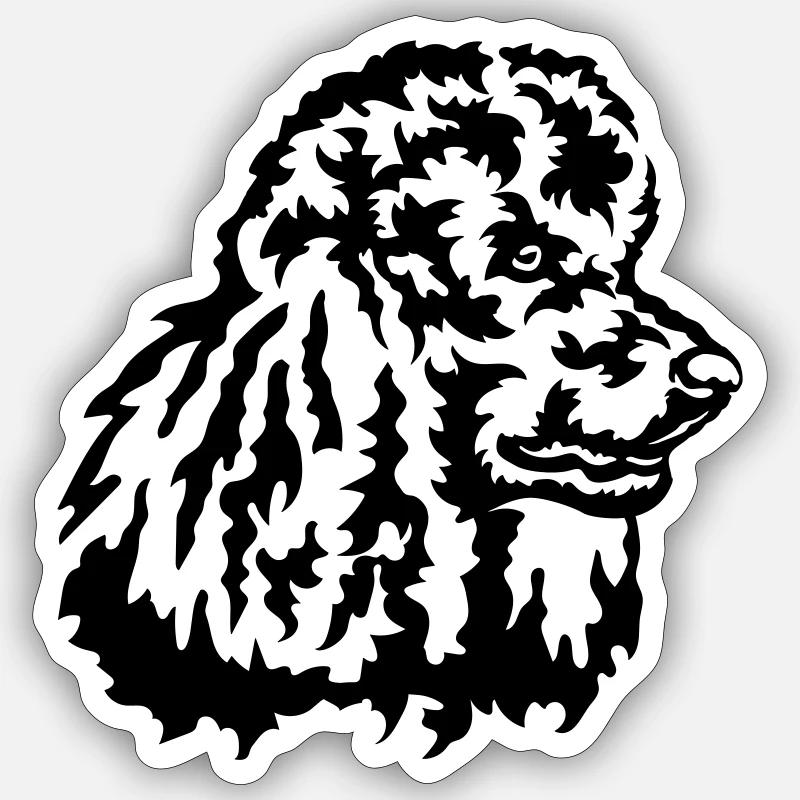 Big Poodle Head Sticker size S (10 x 10 cm)