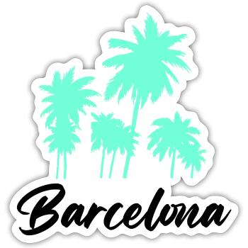 Barcelone - Sticker taille S (10 x 10 cm) - blanc mat - Devant