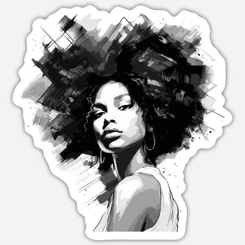 Artistic Black and White - Sticker Größe S (10 x 10 cm) - Mattweiß