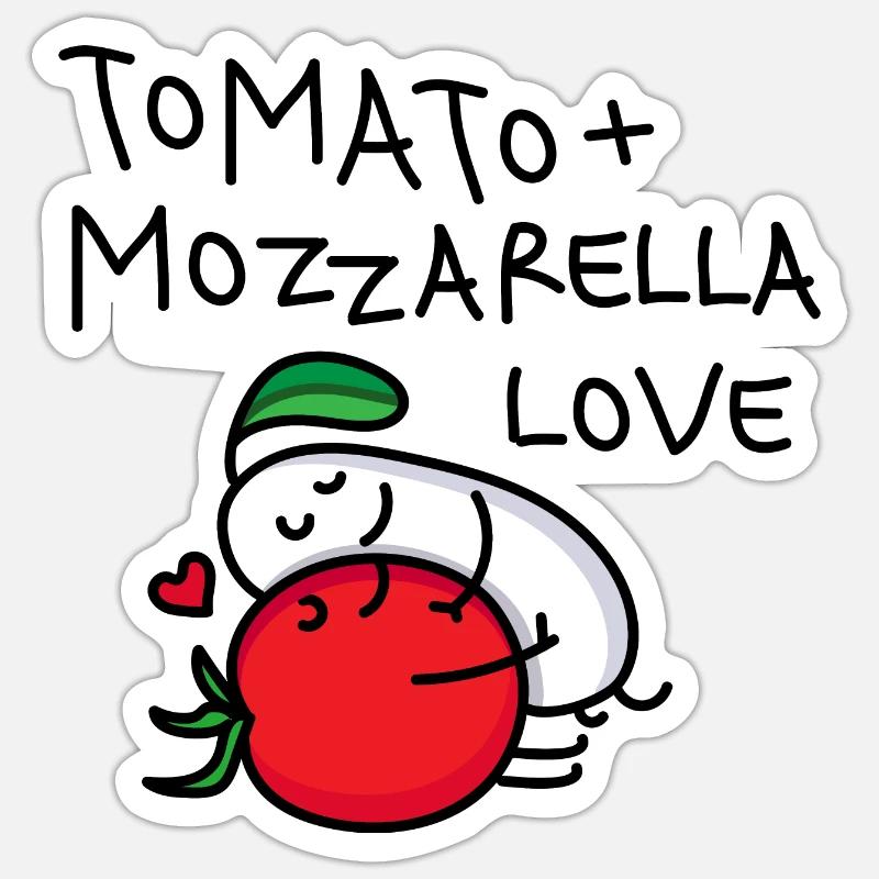 Tomato and mozzarella pair (b) Sticker size S (10 x 10 cm)