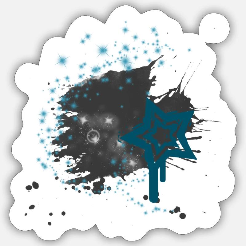 Star - Sticker Größe S (10 x 10 cm) - Mattweiß