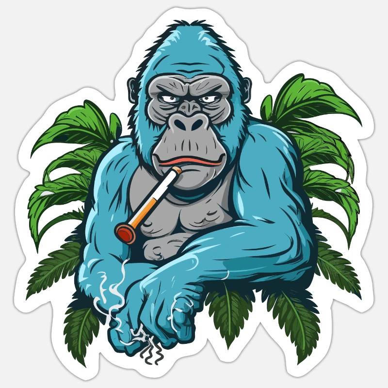 Stumpfer Gorilla Sticker Größe S (10 x 10 cm)