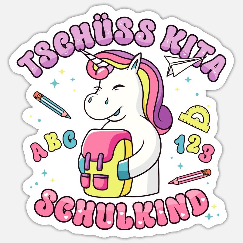 Schulkind Einschulung Mädchen Geschenk Sticker Größe S (10 x 10 cm)