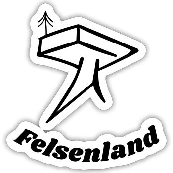 Felsenland - Sticker Größe S (10 x 10 cm) - Mattweiß - Vorne