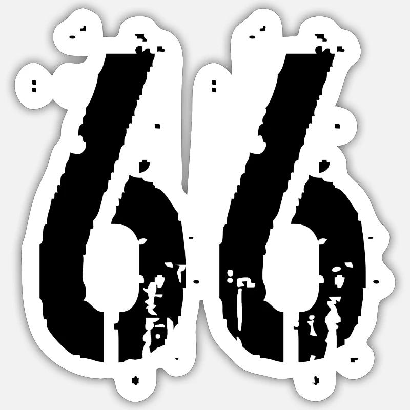 Nummer 66 Sticker Größe S (10 x 10 cm)