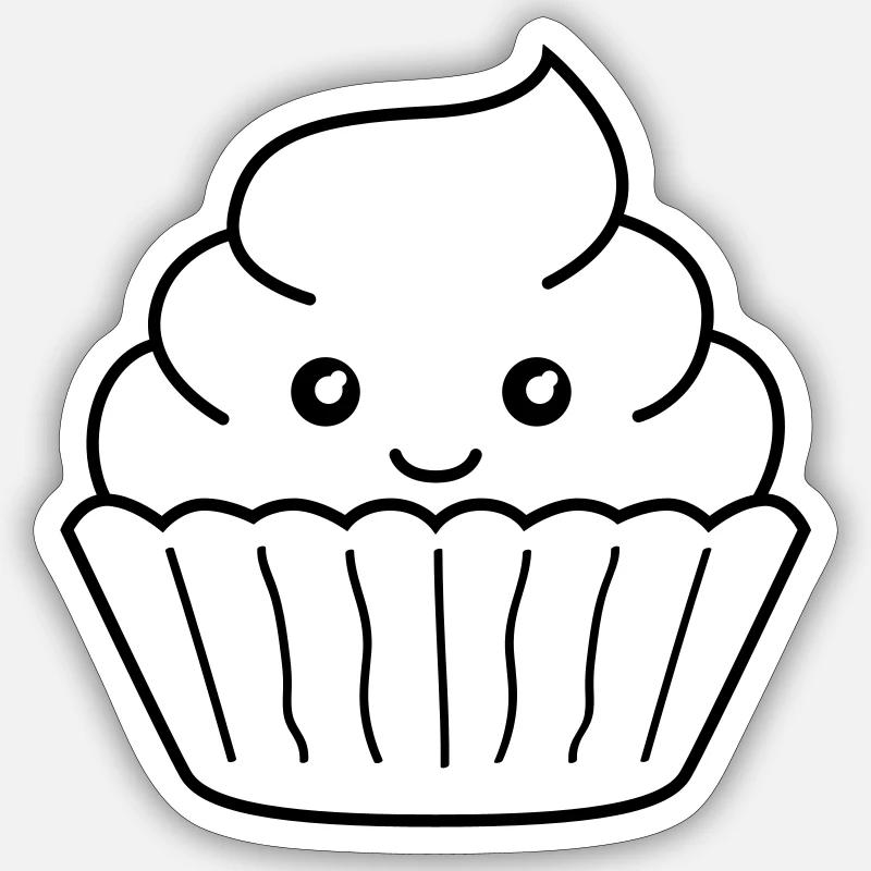 sweet cupcake - Sticker size S (10 x 10 cm) - white matte