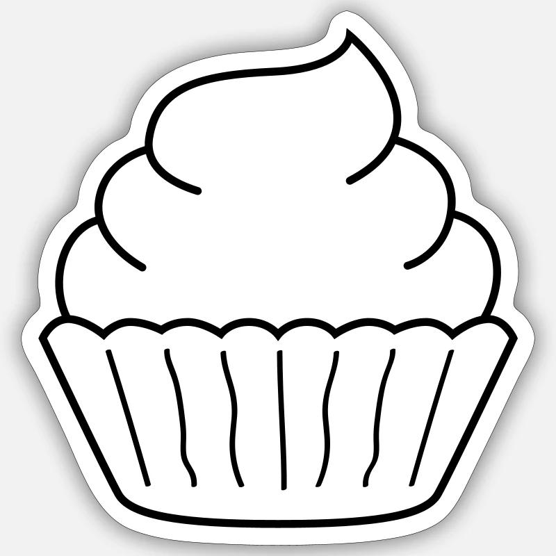 Cupcake - Sticker taille S (10 x 10 cm) - blanc mat