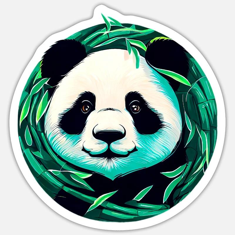 Panda - Sticker taille S (10 x 10 cm) - blanc mat