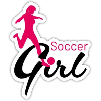Jeu de passes de fille de football - Sticker taille S (10 x 10 cm) - blanc mat - Devant