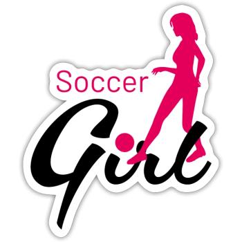 Soccer Girl Dribbling - Sticker size S (10 x 10 cm) - white matte - Front