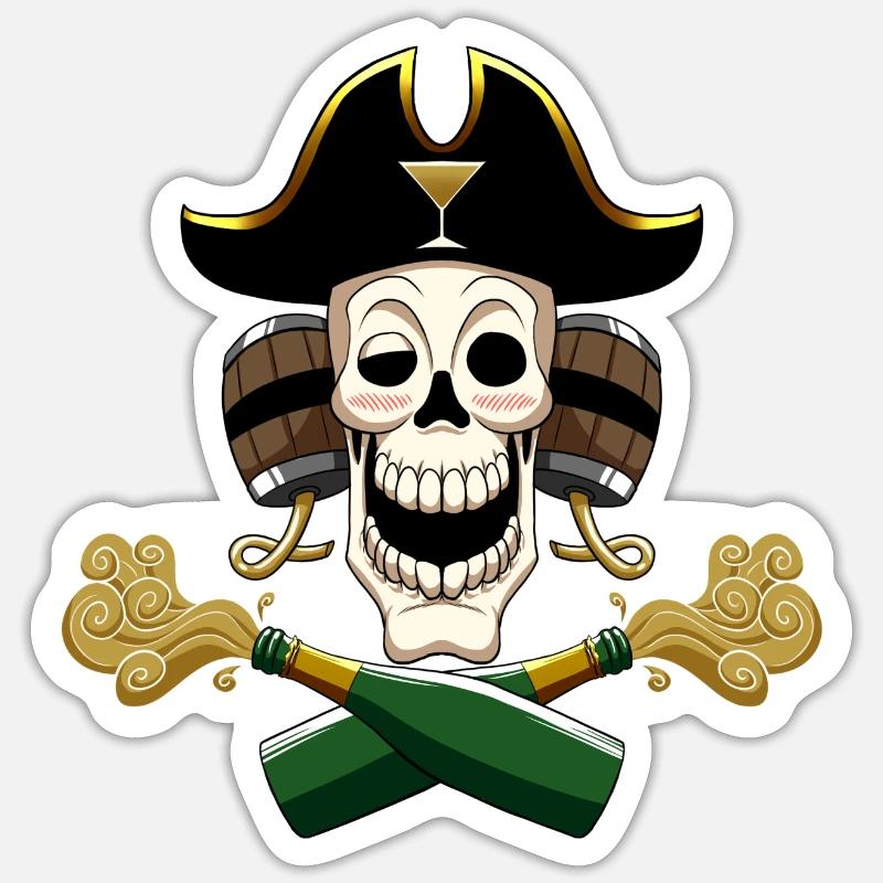drapeau des poivrots - Sticker taille S (10 x 10 cm) - blanc mat
