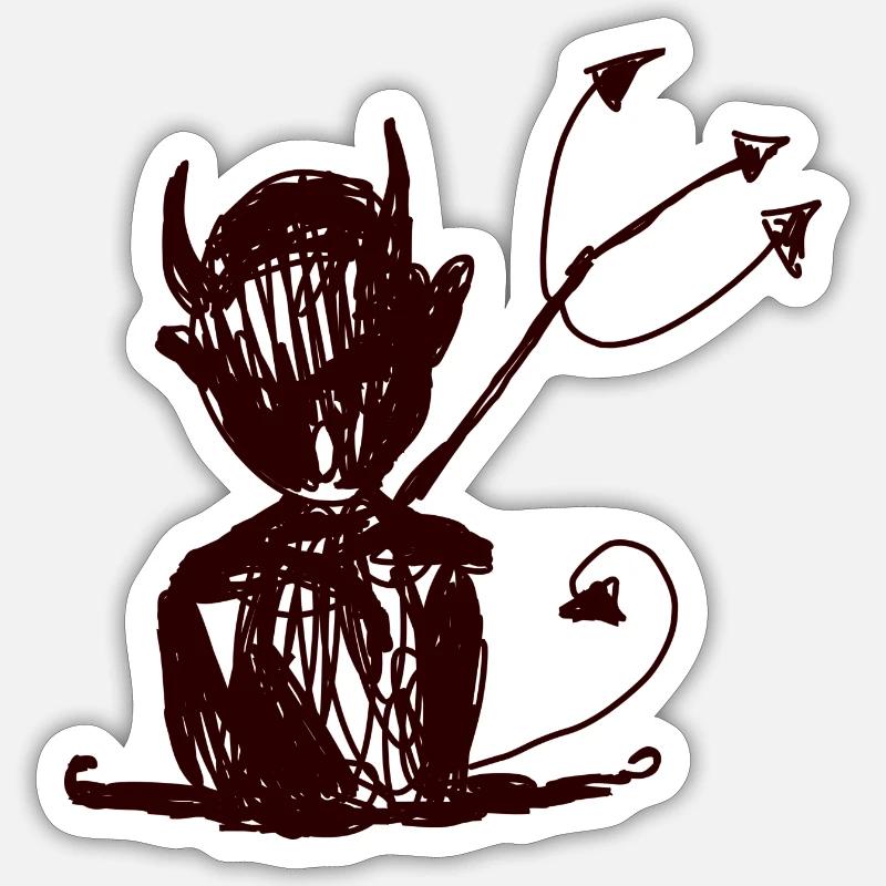 sad devil Sticker size S (10 x 10 cm)