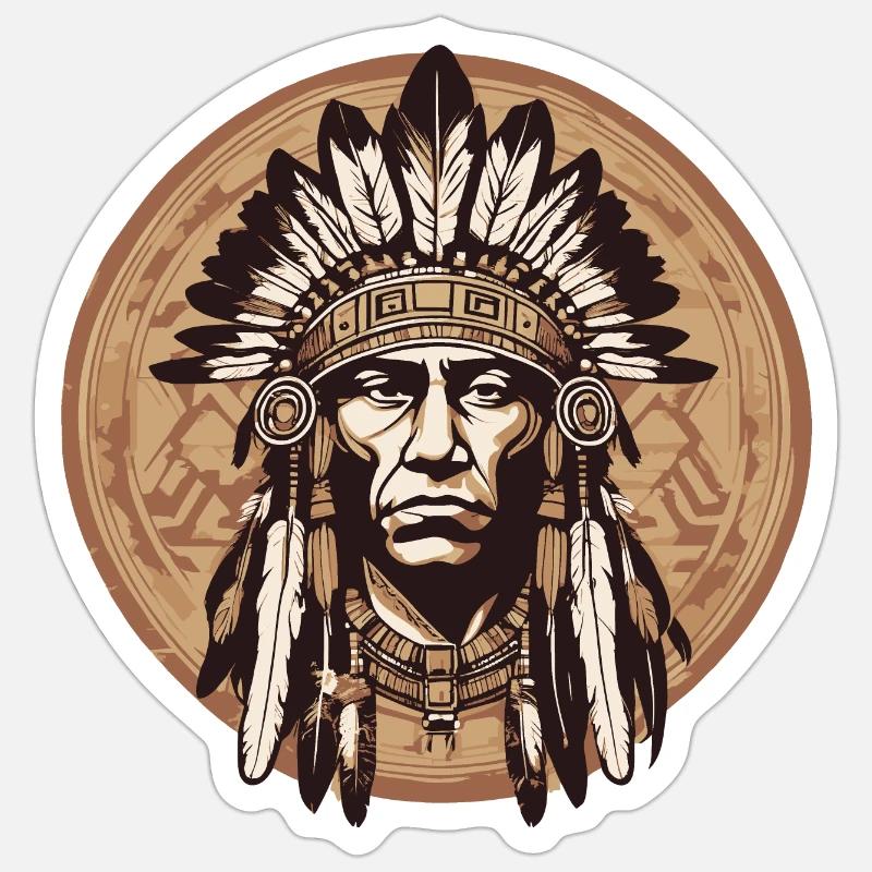 Chieftain - Sticker Größe S (10 x 10 cm) - Mattweiß