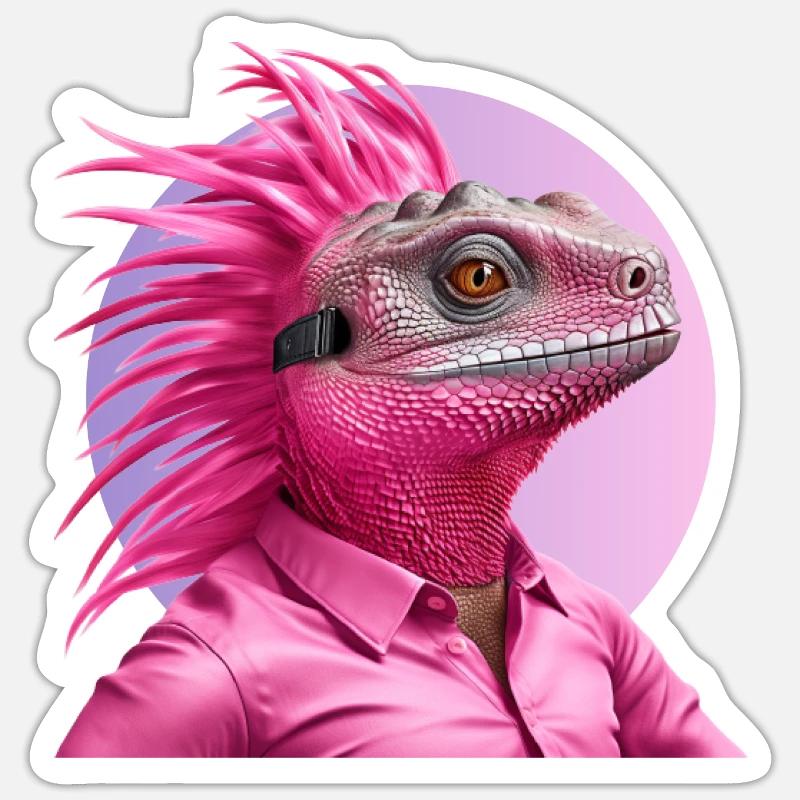 Plastic-Raptiloid - Sticker Größe S (10 x 10 cm) - Mattweiß