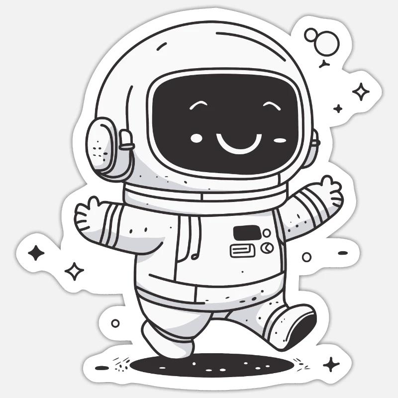 Happynaut - Sticker taille S (10 x 10 cm) - blanc mat