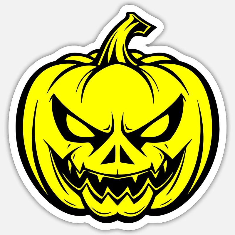 Halloween Pumpkin Face Creepy - Sticker size S (10 x 10 cm) - white matte