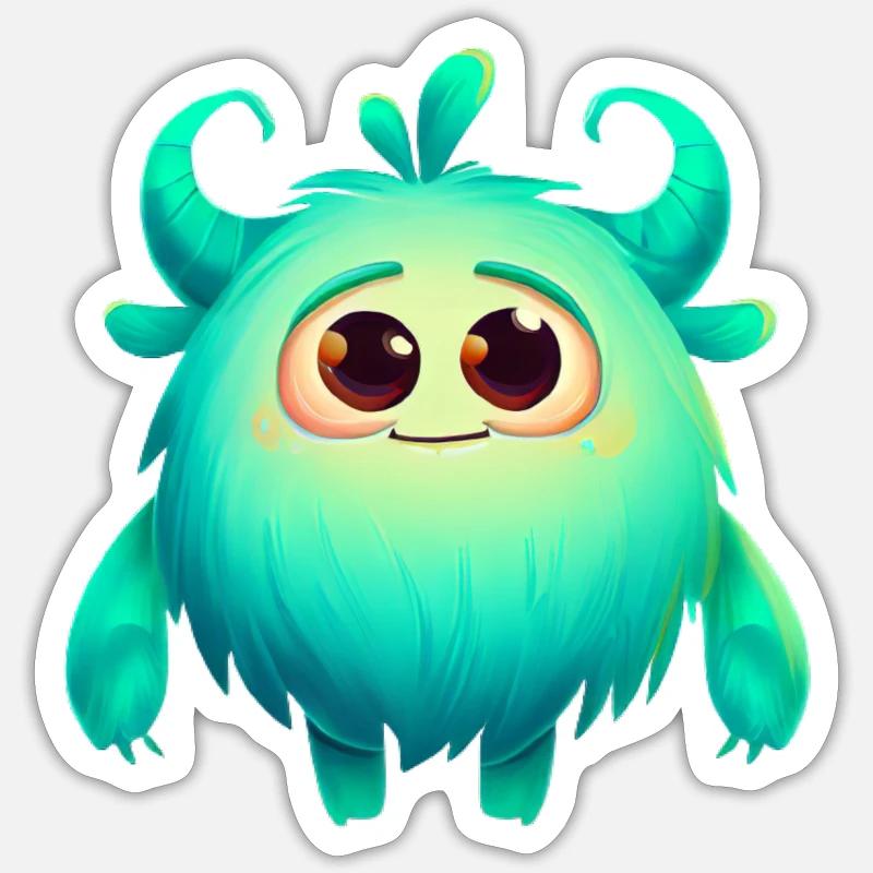 Petit monstre - Sticker taille S (10 x 10 cm) - blanc mat