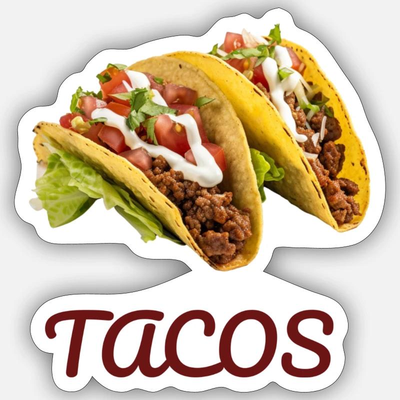 Tacos - Sticker size S (10 x 10 cm) - white matte