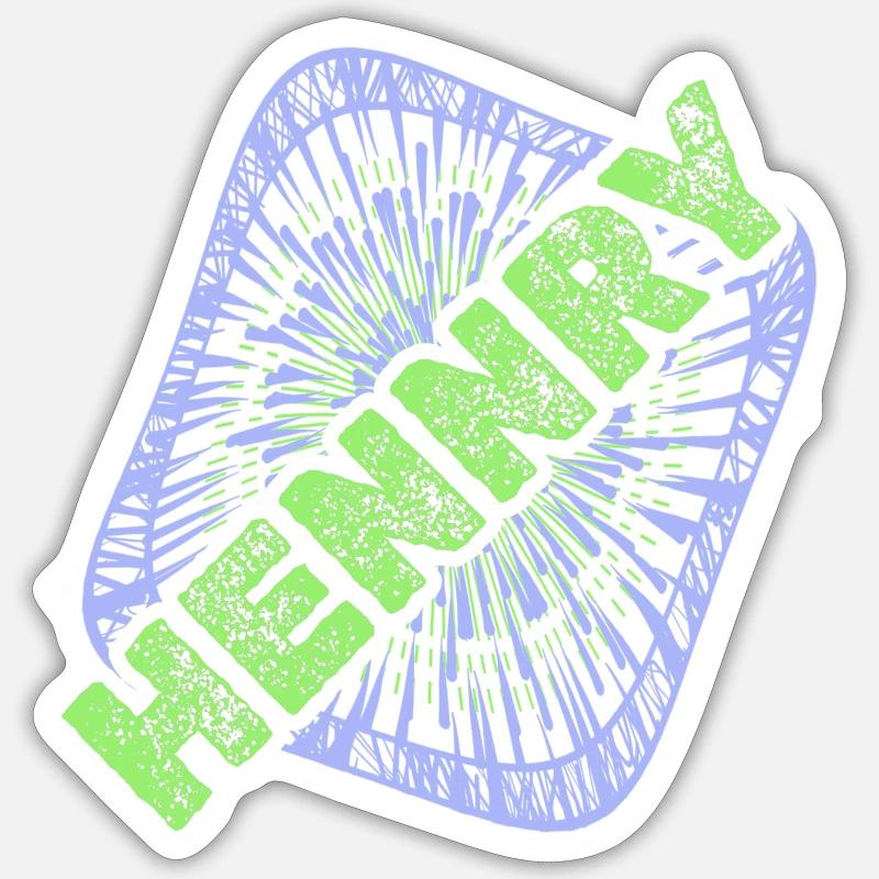 Prénom Hennry - Sticker taille S (10 x 10 cm) - blanc mat