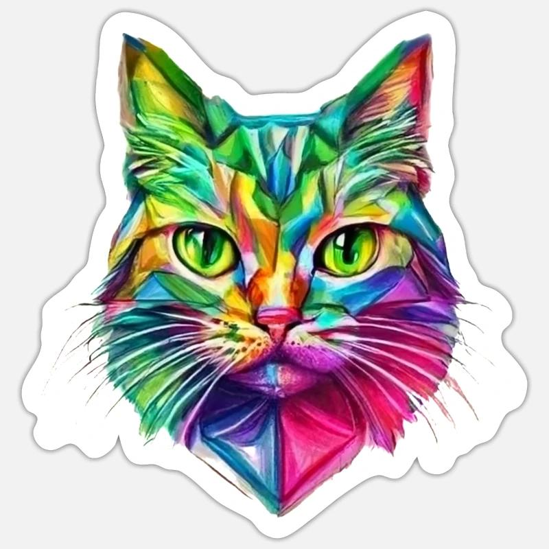 FLASHY STYLIZED CAT Sticker size S (10 x 10 cm)