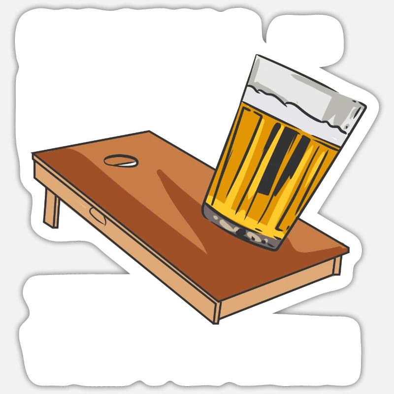 Cornhole And Beer That's Why I'm Here Sticker Größe S (10 x 10 cm)