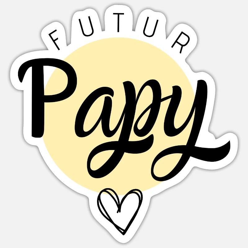 Futur papy - Sticker taille S (10 x 10 cm) - blanc mat
