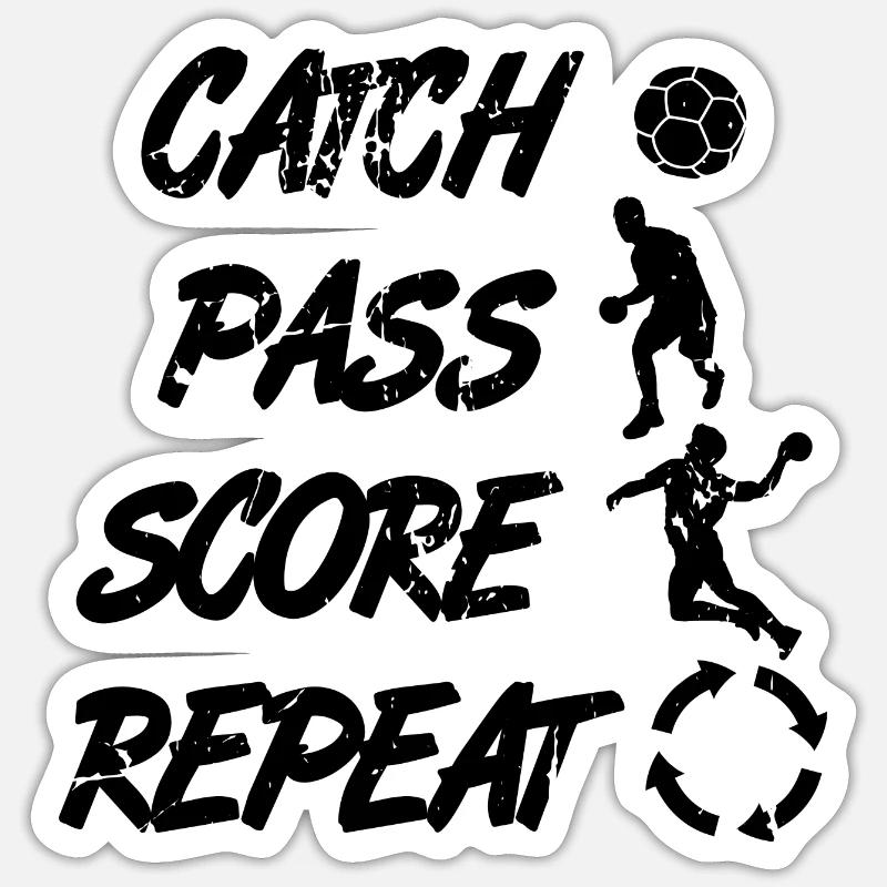 Catch, Pass, Repeat, Points - Sticker size S (10 x 10 cm) - white matte