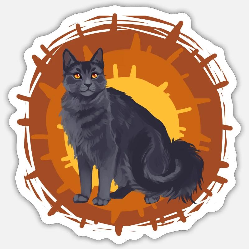 Grestreipe Grey Stripe Warrior Cats Grey Cat Sticker size S (10 x 10 cm)