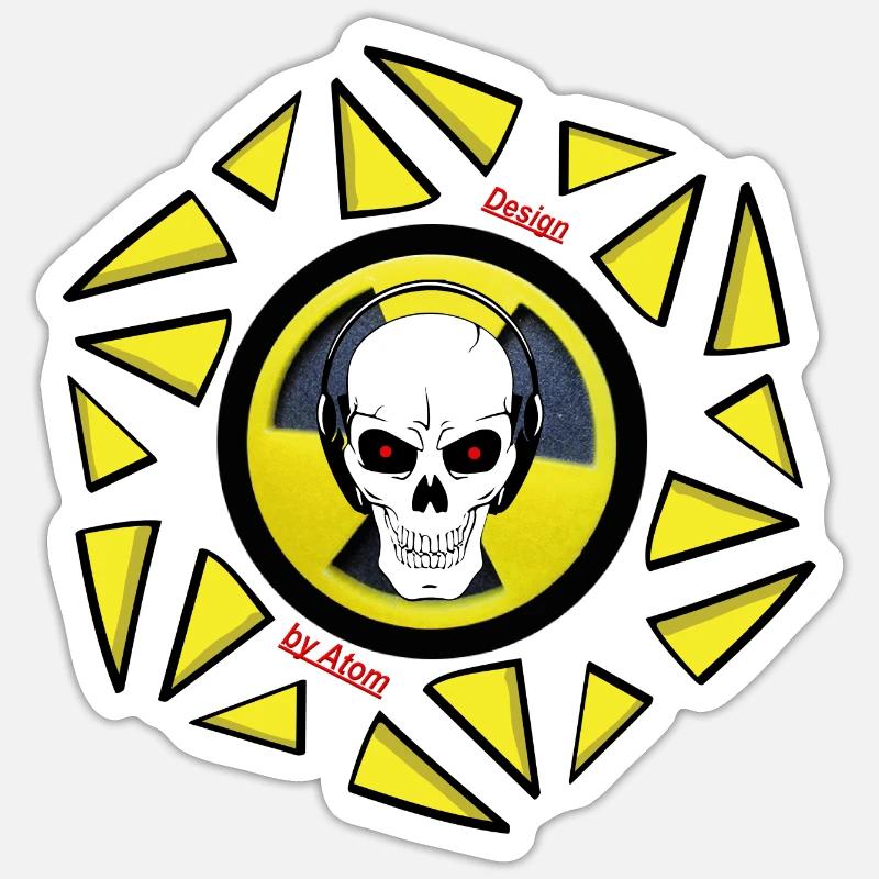 Logo by Atom curve - Sticker Größe S (10 x 10 cm) - Mattweiß