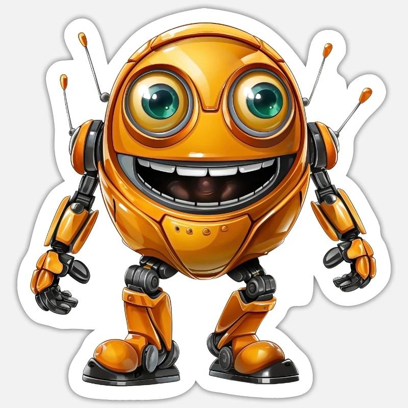 Orange Android Robot spreads Sticker size S (10 x 10 cm)