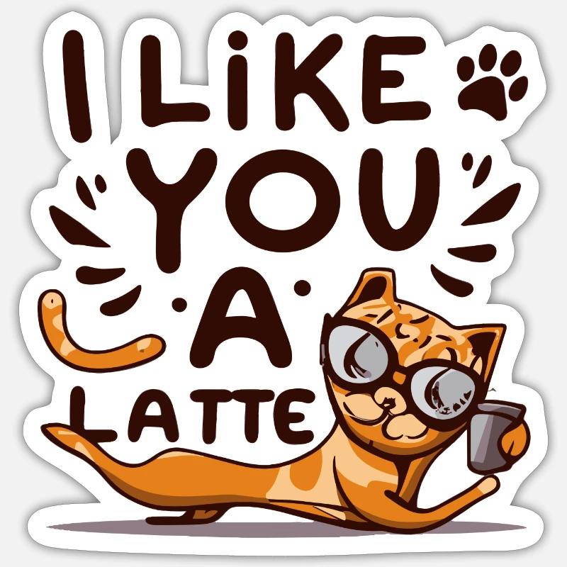 Macchiato - Sticker Größe S (10 x 10 cm) - Mattweiß