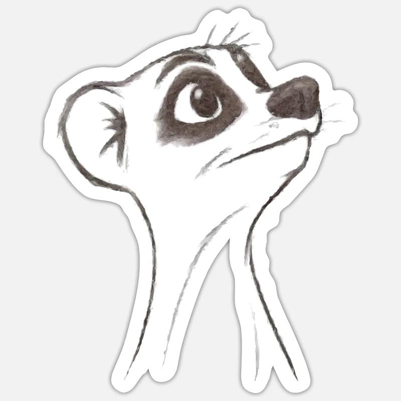 questioning meerkat - Sticker size S (10 x 10 cm) - white matte