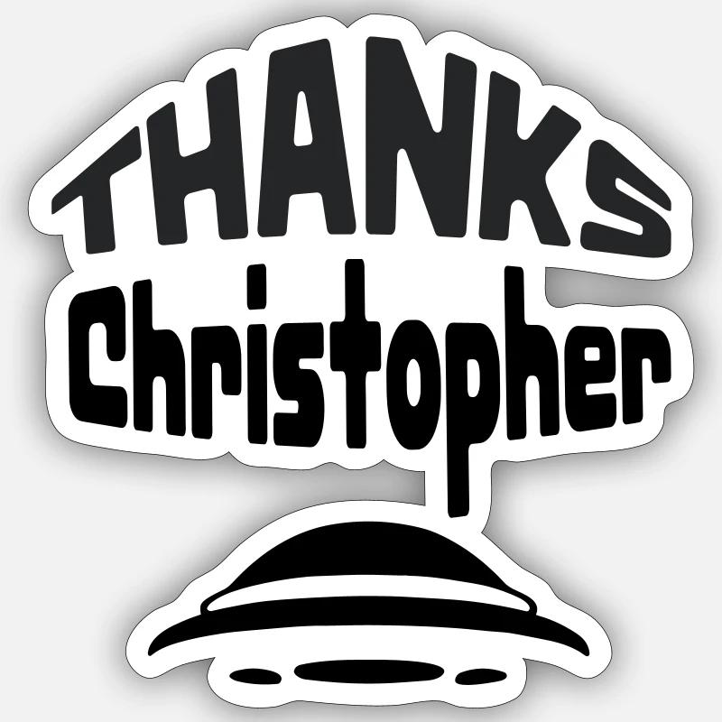 Thanks Christopher - Sticker size S (10 x 10 cm) - white matte