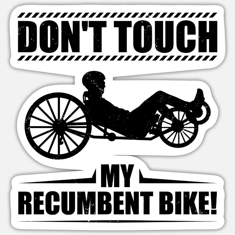 Liegeradfahrer Sprüche | Liegerad Geschenkideen - Sticker Größe S (10 x 10 cm) - Mattweiß