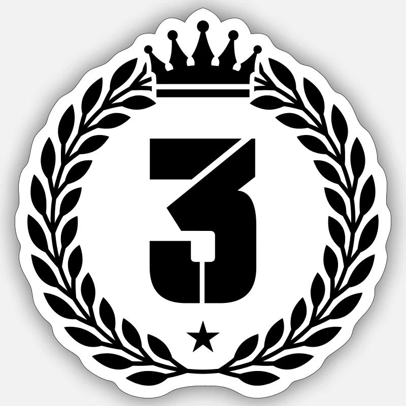 3 crown Sticker size S (10 x 10 cm)