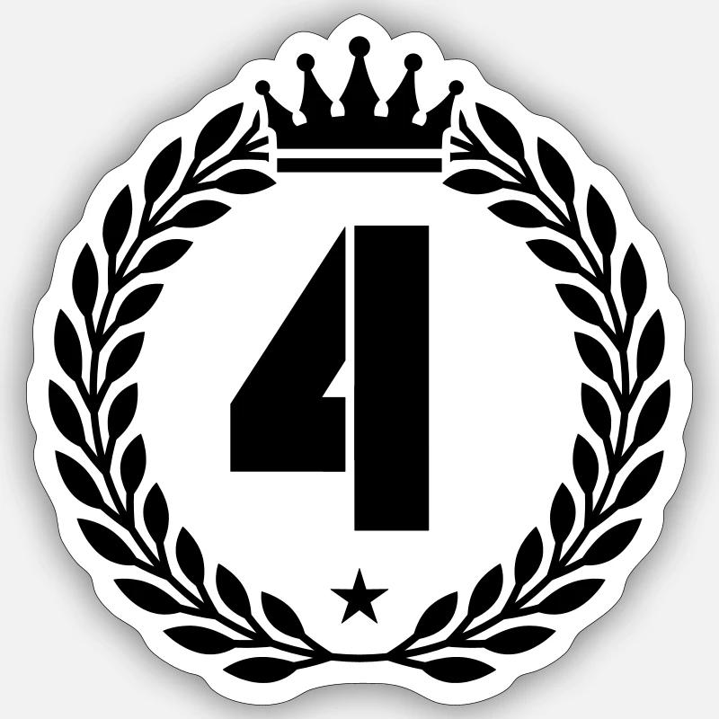 4 krone - Sticker Größe S (10 x 10 cm) - Mattweiß