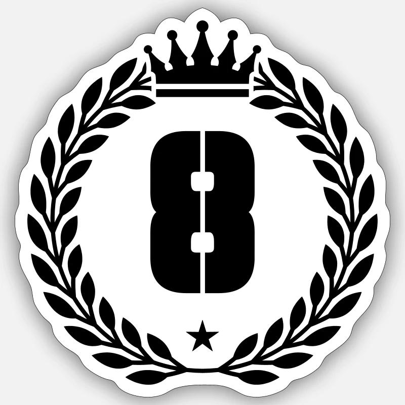 8 Crown - Sticker size S (10 x 10 cm) - white matte