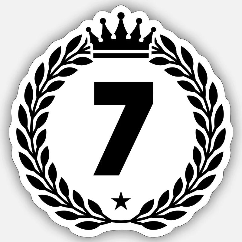 7 krone - Sticker Größe S (10 x 10 cm) - Mattweiß