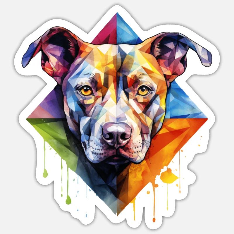 Pitbull - Sticker taille S (10 x 10 cm) - blanc mat