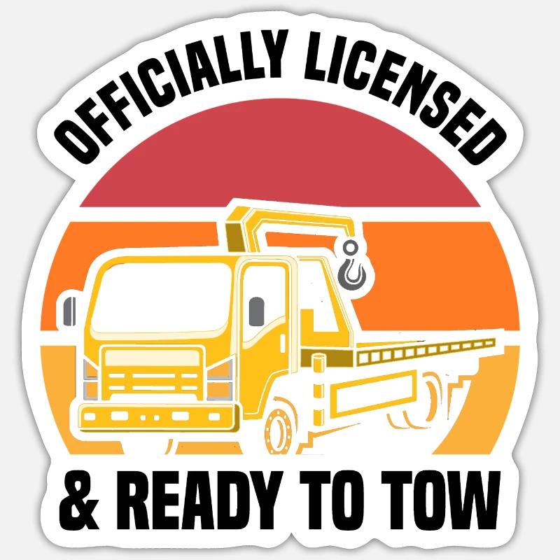 Abschleppwagen | Abschlepper Auto Panne Geschenke - Sticker Größe S (10 x 10 cm) - Mattweiß