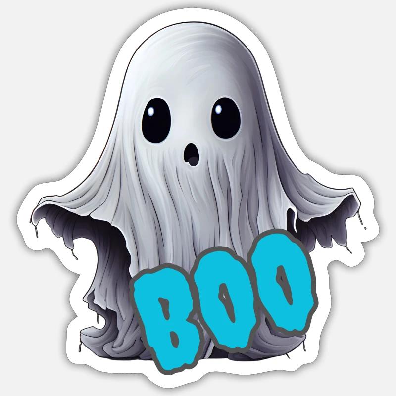 Boo der Geist - Sticker Größe S (10 x 10 cm) - Mattweiß