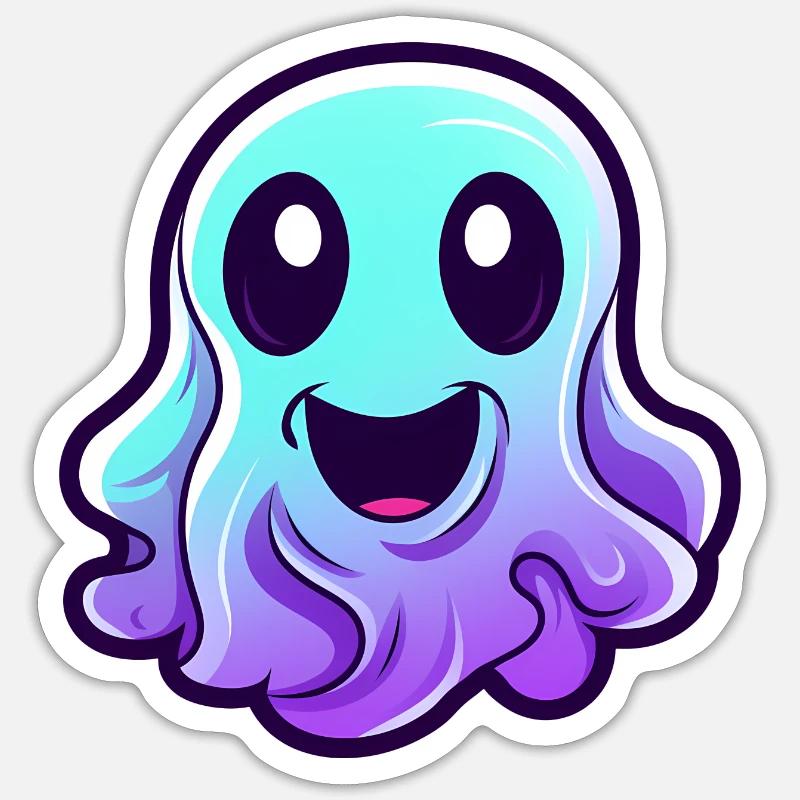 Cute Halloween Ghost - Sticker size S (10 x 10 cm) - white matte