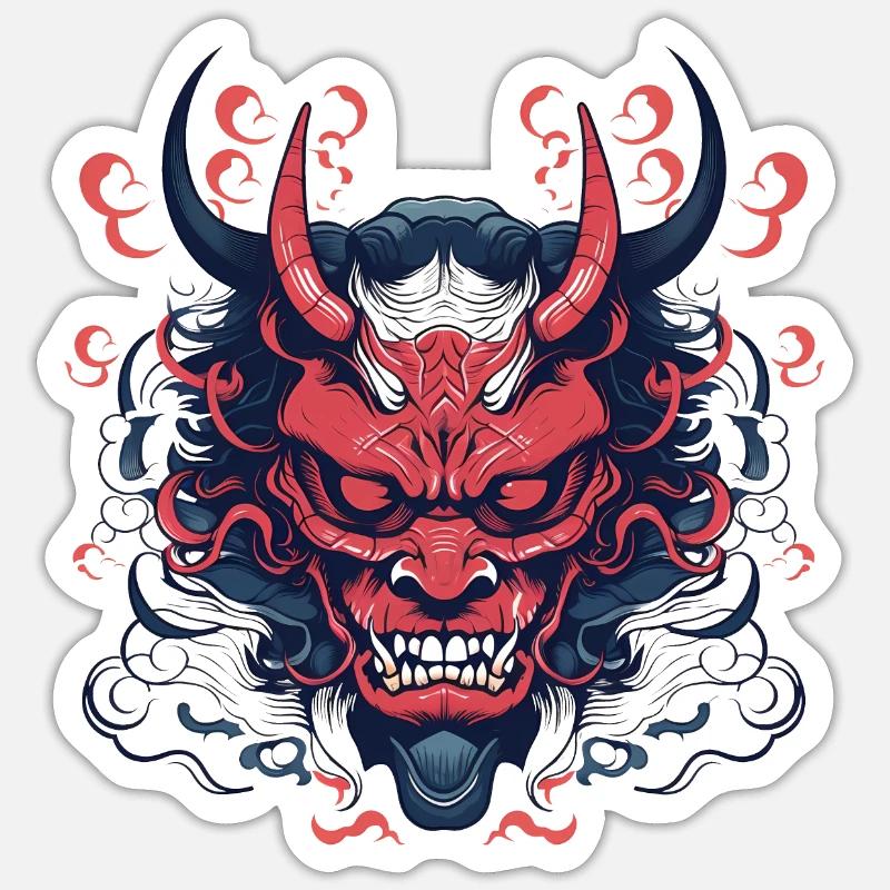 Dämon Oni Sticker Größe S (10 x 10 cm)