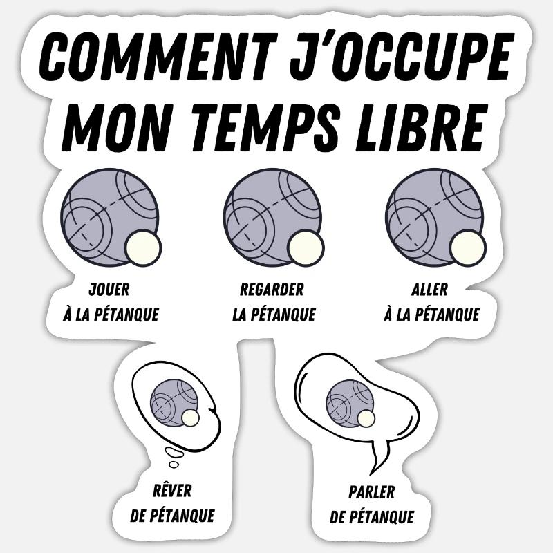 comment j'occupe mon temps libre - Sticker taille S (10 x 10 cm) - blanc mat