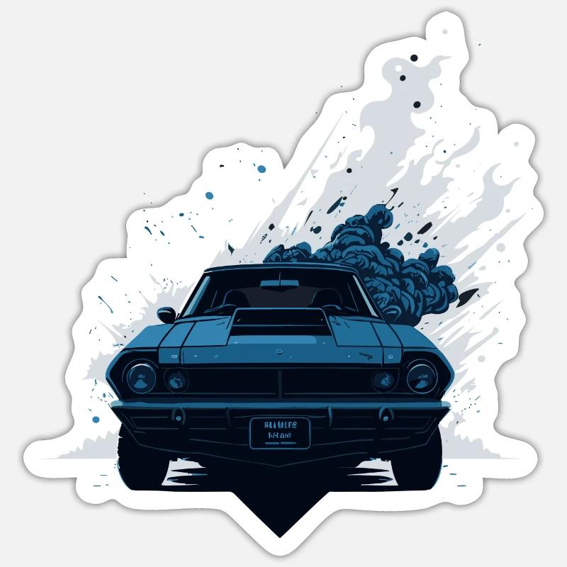 Grafitti auto - Sticker size S (10 x 10 cm) - white matte